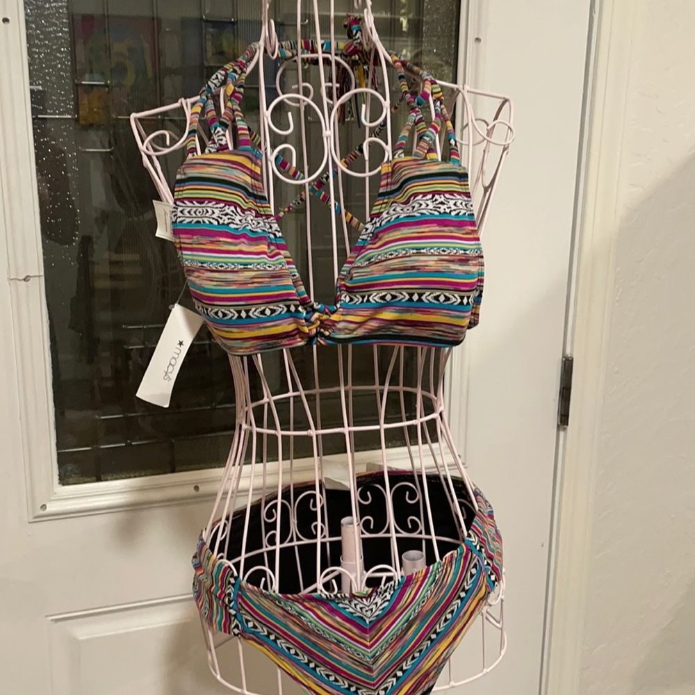 Lucky Brand Arabian multi color beaded bikini M
